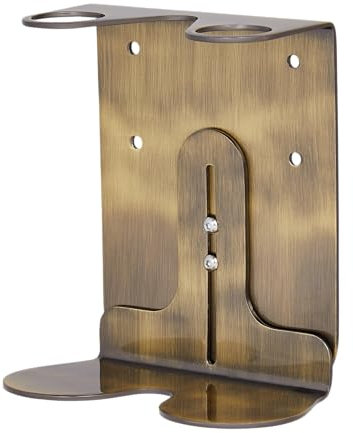 Kuishi Wall-Mounted Brass Soap Dispenser Bracket, 250-300 ml Soap Bottle Holder, Double Brass Coloured Mounted Wall Soap Dispenser, Resistant to Corrosion and markings, Bottles Not Included