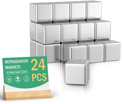 24 Stück 8 x 8 x 8 mm Magnete für Magnettafel, Kühlschrank Magnete für Handwerk, Magnet Klein, Permanent Magnet für Whiteboards, Aufkleber, Foto