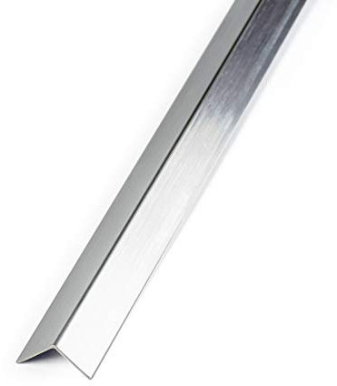 DQ-PP Profilé d'angle | 20 x 20 mm | 20 m (10 x 2 m) | Couleur: aluminium brossé | Matériau: PVC | Barre d'angle en plastique | Protection des bords extérieurs
