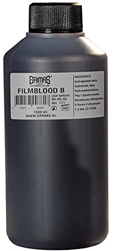 Grimas Filmblut, Farbe B, 1000ml, Profi Kunstblut hochrealistisch, für Halloween, Karneval, Film, Theater und Unfalldarstellung, auswaschbares Fakeblut in Gelkonsistenz
