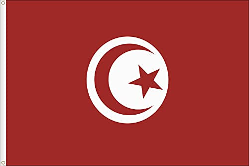 DRAPEAU DE LA TUNISIE QUALITÉ SATIN 90D DIMENSION 150X90 Grande taille