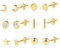 6 Paar Ohrstecker Gold Set, Ohrstecker Gold Kleine,14K Vergoldete Ohrstecker 925 Damen, Schläfer Knorpel Ohrstecker Ohrringe für Damen Mädchen
