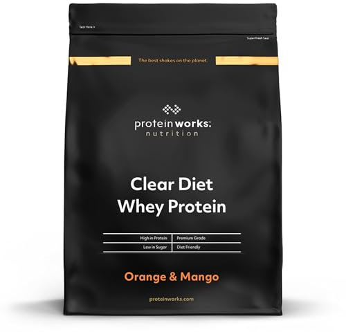 Protein Works - Clear Diet Whey Protein Isolate Powder, Refreshing High Protein Drink, 40 Shakes, Orange & Mango, 1kg
