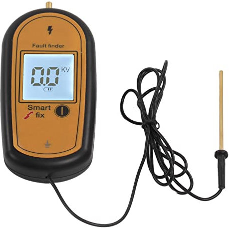 Weidezaun-Tester, LCD-Bildschirm 15KV Elektrozaun-Spannungsprüfer Hohe Genauigkeit mit Koffer für den Hausgarten (Gelb)