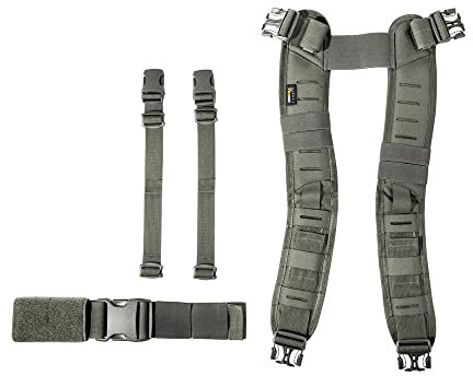 Tasmanian Tiger TT Rig Adapter Set IRR für Verbindung von TT Assault Pack 12 Rucksack und TT Chest Rig MKII, Steingrau-Oliv IRR