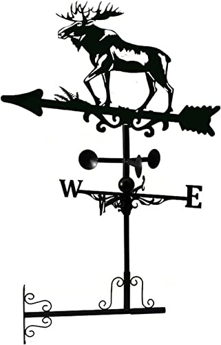 AMITVA Wetterfahne aus Metall, Vintage, Elch, Wetterfahne, Windrichtungsanzeiger für den Außenbereich, Garten, Dach, Paddock, Dekoration, Windfahne