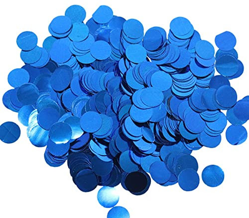 Konfetti aus Metallic-Folie (1,5 cm), runde Punkte, Glitzer, Tischkonfetti für Party, Hochzeit, Dekoration, 60 g, Blau