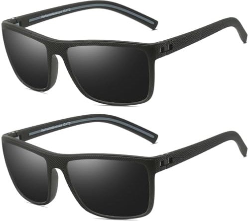 Perfectmiaoxuan Polarisierte Sonnenbrille Herren Damen für Autofahren Radfahren Angeln Sommer Reisen Urlaub Leichte TR90 Retro Rechteckig Pilotenbrille UV-Schutz