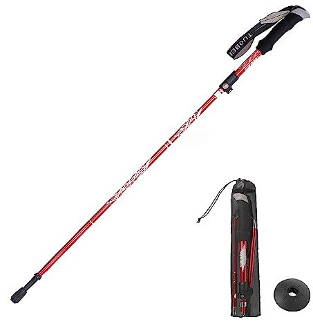 Wanderstock Faltbar Trekkingstock Leicht Trekkingstöcke Walking Stöcke mit Gummipuffer Teleskopstöcke Einstellbar 110-130cm Wanderstöcke Damen und Herren für Wandern, Camping, Bergsteigen