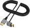 xiwai Cable en espiral 4K 60Hz HDMI 2.0 macho a HDMI macho, conector en ángulo de 90 grados para monitor HDTV, computadora, portátil