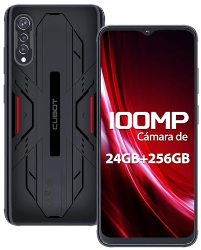 CUBOT X70 Telefono Movil Libres 2023, Android 13 Smartphone, 24GB RAM+256GB ROM/1TB TF, 100 MP Cámaras, MTk G99 Octa-Core moviles, 6,58/'' FHD+, 5200 mAh, NFC/FingerPrint/4G Dual SIM, Negro Espacial