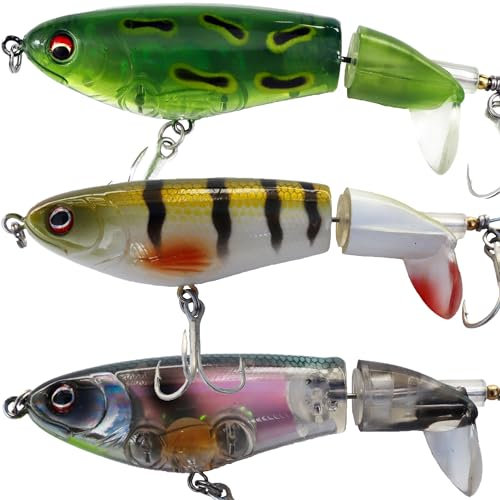 3 esche da superficie pesca carniere – 90 mm 15 g – Whopper plopper per per luccio persico e nero Bass Popper stickbait rana galleggiante d'acqua dolce