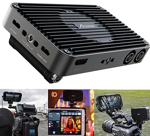 Accsoon SeeMo Pro Adaptador de vídeo SDI HDMI H.264 grabación y liberación HD, transforma dispositivos iOS en monitores de producción, transmisión en directo sin límites.