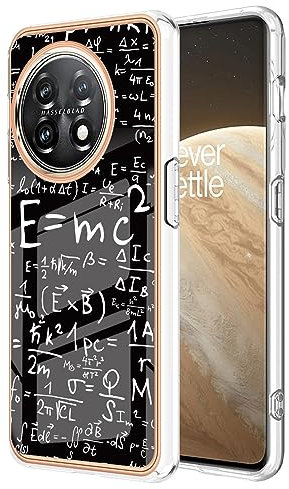 WBWONE Funda para OnePlus 11, Carcasa Borde de Silicona TPU Resistente a los Golpes Case Protectora con Patrón Pintado - Ecuación