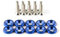 Wambere 10 Stück Universal M6 x 20mm Schraubenscheiben Auto Schrauben Aluminium Stoßfänger Unterlegscheibe Unterlegscheibe,KotflüGel Unterlegscheibe Schraube,Autozubehör Motorraum Dress Up,Blau
