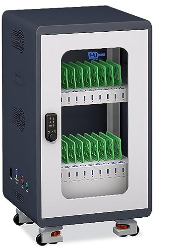 Chariot de chargement et de stockage mobile avec serrure électronique Station de chargement USB 30 baies avec désinfection et ventilateur de refroidissement pour mobile, tablette non pour ordinateur