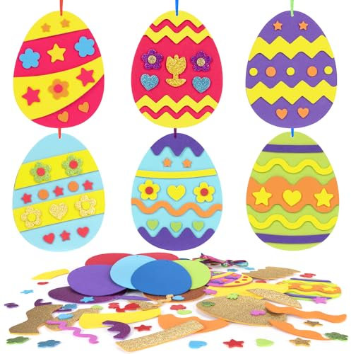 Orifinter 12 Stück Ostern Basteln Kinder, EVA Ostergeschenke Kinder, DIY Ostern Kinder, Osterbasteln mit Kindern, Osterdeko(Ostereier)