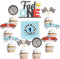 Fast One 1st Birthday Party Decorations - 25pcs Race Car Cake and Cupcake Toppers for Vintage Retro Racing Let's Go Party