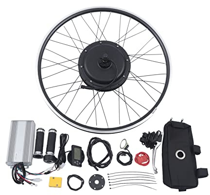 Xigner E-Bike Nachrüstsatz,Mountainbike-Umbau 48V 1500W,Elektrofahrrad Umrüstsatz 26 Zoll LCD Display Rad hintendrehenNabenmotor,LCD Display Controller Tasche.