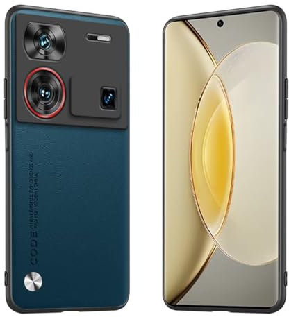 Longstong Étui Adapté à Nubia Z60 Ultra/Leading Version/Photographer Edition (6.8), Housse Coque en Cuir Métallique de la Série Code - Saphir