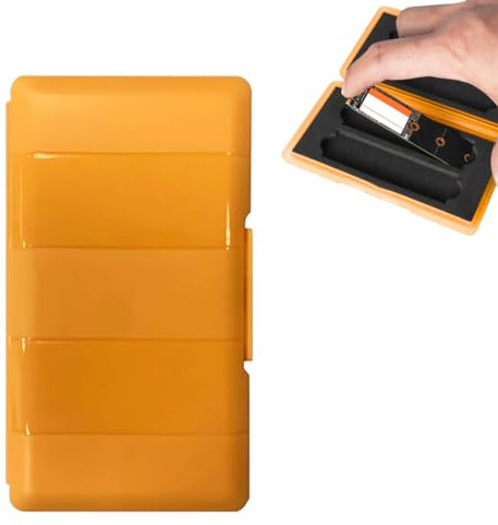 Funda protectora SSD portátil para unidad de estado sólido interna, portátil 4 ranuras SSD funda protectora caja para M.2, resistente al agua a prueba de golpes, naranja confitada, 124 x 70 x 16 mm