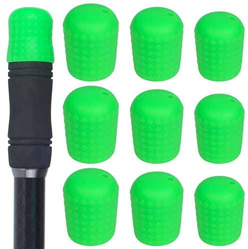SILANON Angelrute Butt Polster, Silikon Angelrute Butt Cap End Rod Sitzkissen Protector Pole Holder Zubehör, Grün