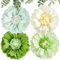 SUNBEAUTY 4 PCS 20 Green Paper Fans Decorations Large Crepe Paper Flowers Tissue Hanging Flowers Backdrop Spring Summer Party Decor for Birthdays Weddings Baby Shower Tea Party Table Wall Decoration