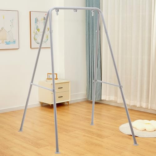 SELFLA Soporte Plegable para Hamaca, Soporte portátil para Silla de Hamaca, Marco Plegable Resistente para Interior o Exterior, fácil de Montar y almacenar (Silla de Hamaca no incluida) - Gris