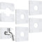 5 Pcs Escutcheon Plate Wall Split Flange 28mm/1.1inch Split Flange Toilet Pipe Flange Cover Pipe Cover White ABS Plumbing Wall Cover Plates Square Self Adhesive Wall-mounted Kitchen Water Pipe Cover