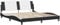 vidaXL Super King Faux Leather Bed Frame with LED Lights - Black/White, Plywood Slats, Supportive Headboard