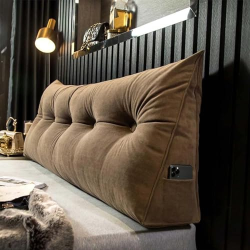 Generisch Keilkissen Kopfteil Bett Rückenkissen Lesekissen für Bett Dreieckiges Rückenlehne Kissen Rückenpolster Wand Abnehmbar Lendenkissen Werden als Kopfteil Sofa Rückenkissen,B,180x20x50cm