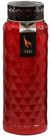 Premium Line 8 St. Zwei Wochenbrenner, Brenndauer bis 14 Tage, Grabkerze, Grabkerzen, Grablampe, Grablicht, Grableuchten, Kerzenlicht, (Rot)