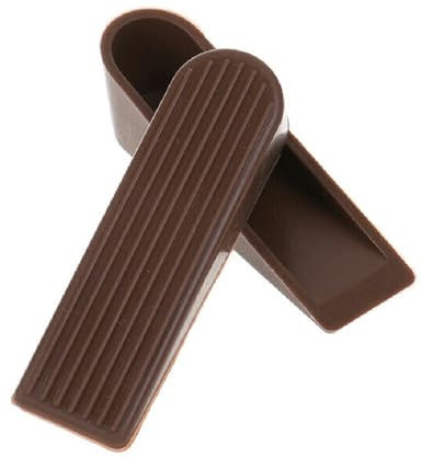 10 * 3cm Door Stop Wedges, 2 Pack Rubber Door Stoppers Doorstop for Home Office Bedroom (Dark Brown)
