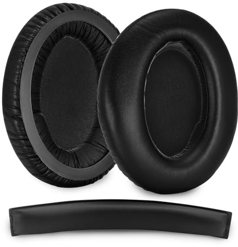 HD380, cuscinetti auricolari di ricambio compatibili con cuffie Sennheiser HD380 Pro HD380 G4ME One PXC450 PC350, cuffie in pelle proteica, isolamento acustico, cuscinetti in memory foam, colore nero
