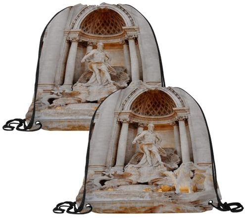 VAPOKF 2 bolsas con cordón, bolsa de gimnasio de polietileno, bolsa de entrenamiento de natación personalizada para escuela, gimnasio, deportes, viajes, piscina de deseos italiana, multicolor,
