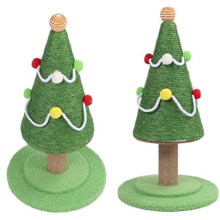 Christmas Cat Tree Tower with Cat Scratching Post, Cat Scratching Post Ceder Christmas Cat Trees, Cats Scratcher Cute Toy Kitten Kitty Sisal Scratch with Teaser Ball Indoor