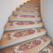 GHIBFBT 15PCS Stufenmatten Innen, 76x20cm Rutschschutz Treppenteppich, Vintage weich Treppenstufen Matten, Selbstklebend Teppich für Indoor, Outdoor, Treppen (Rot)