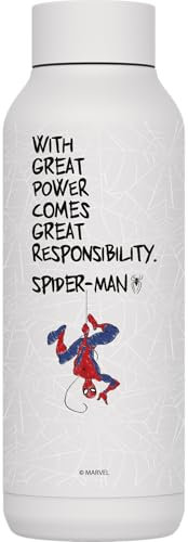 QUOKKA Solid X Disney Thermosflasche aus Edelstahl, doppelwandig, Spider-Man Great Power