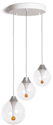 LEDKIA LIGHTING LED Pendelleuchte Glas 30W Liborina 3 Spots Weiß