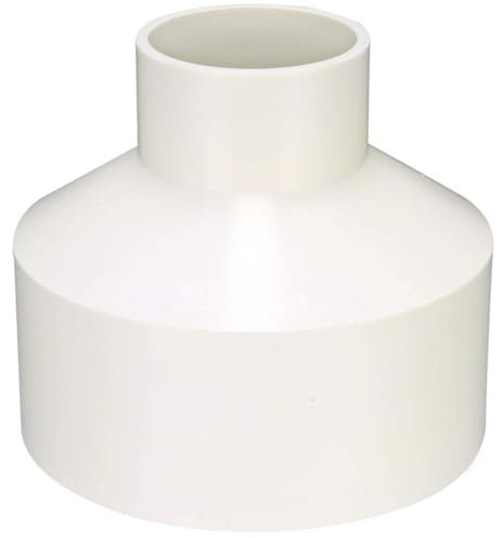 TOP-VIGOR 1Pcs PVC DWV Reducing Coupling, 110mm x 50mm Socket Pipe Fitting Adapter Connector, Duct Reducer Pipe Fitting for Water Supplies Build, White
