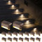 GIGALUMI Solarlampen für außen, 16 Stück Treppenleuchtung, Solar Zaunlichter, Gartenleuchten, wasserdicht Solarleuchten für Balkon, Treppen, Terrassen, Zaun, Hof, Patio(Braun, Warmweiß)