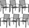 Yaheetech Juego de 6 Sillas de Comedor de Metal con Respaldo Muebles de Exterior para Todo Tiempo para Jardín Terraza Balcón Patio Piscina Carga 136kg
