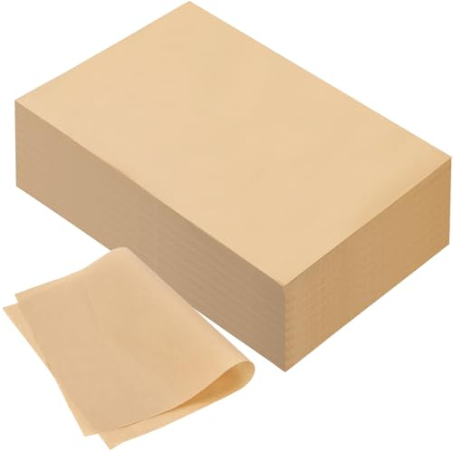 MUNGHOK 400 fogli di carta da forno, 30 x 20 cm, marrone pergamena, carta da forno, carta pergamena, per cuocere, grigliare, cuocere a vapore