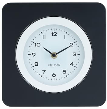 Karlsson Wanduhr New Vintage - Mattschwarz - 4.4x22x22cm - Platz - Polystyrol - Wanduhr Modern Wohnzimmer - Wanduhren