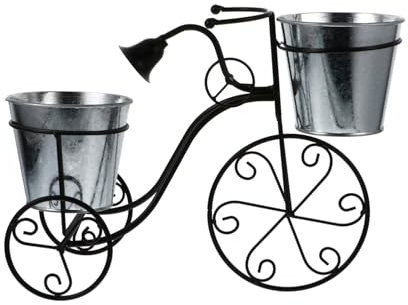 Toyvian Iron Art Bike Plant Stand Bicycle Planter Garden Decoration Black Floor Flowerpot Rack Vintage Bike Shape Outdoor Pot Holder for Patio Lawn