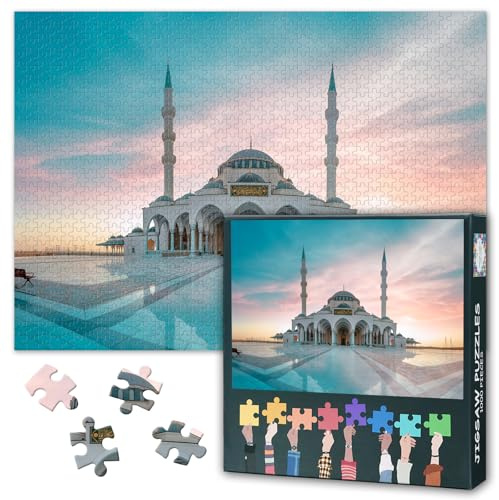 Sharjah Moschee Erwachsenen-Puzzle 1000 Blöcke, Dubai Moschee-Puzzle, Erwachsenen-Puzzle, Puzzle-Spiel oder Spielzeug für ältere Freunde 50x70cm