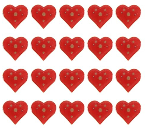 Ausi 20 Stück blinkende Herzbroschen, rot leuchtende Anstecknadeln in Herzform für Valentinstag, Hochzeitstag, Abschlussfeier, tägliches Outfit-Accessoire