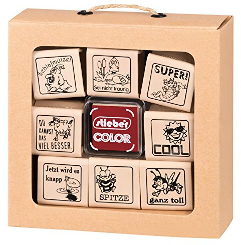 Stempelset 01 (Lehrer) 12-teilig Original stieber® stiebox superleicht