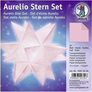 Ludwig Bähr Faltblätter Aurelio Stern Transparentpapier 115g/qm 15x15cm 33 Blatt rosa