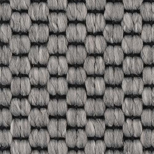 Sisal Teppichboden grau Meterware mit Vliesrücken in 400 cm und 500 cm Breite ideal für Esszimmer und Wohnzimmer mit Flachgewebe Struktur